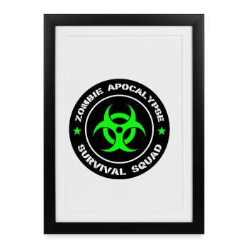 Zombie Apocalypse Survival Squad - Framed poster (27 × 37 cm) - black - Front