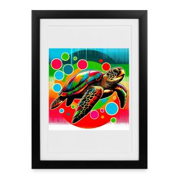 turtle - Framed poster (27 × 37 cm) - black - Front