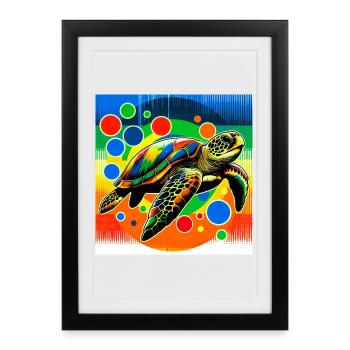 turtle - Framed poster (27 × 37 cm) - black - Front
