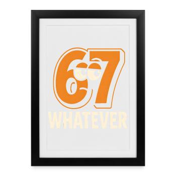 Six Seven Whatever Italian Brainrot Humor Meme - Framed poster (27 × 37 cm) - black - Front