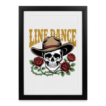 Danse en ligne Skull & Roses - Affiche encadrée (27 × 37 cm) - noir - Devant