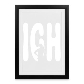 I Silhouette Typo Force - Thumbs Up - Framed poster (27 × 37 cm) - black - Front