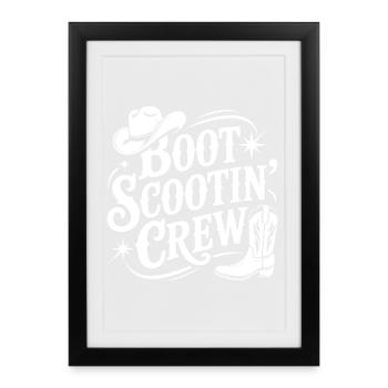 Danse en ligne country - Affiche encadrée (27 × 37 cm) - noir - Devant