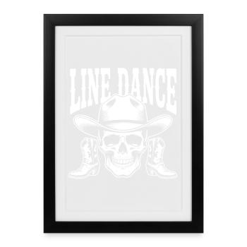 Bottes de cowboy en forme de crâne en ligne - Affiche encadrée (27 × 37 cm) - noir - Devant