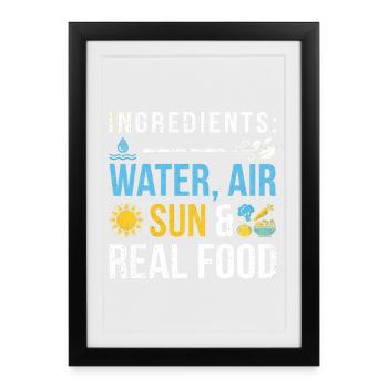 Nutrition Santé Sports - Affiche encadrée (27 × 37 cm) - noir - Devant