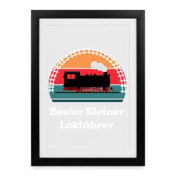 Bester Kleiner Lokführer - Gerahmtes Poster (27 × 37 cm) - Schwarz - Vorne