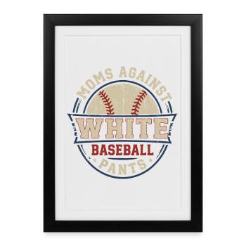 Maman Baseball : Humour Lessive et Sport - Affiche encadrée (27 × 37 cm) - noir - Devant