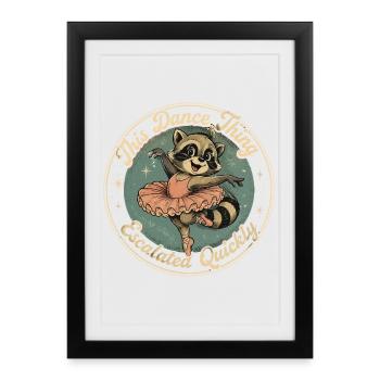 Raton Laveur Danseur Tutu Rose Humour Fun - Framed poster (27 × 37 cm) - black - Front