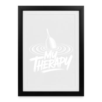 Pêche détendue - Affiche encadrée (27 × 37 cm) - noir - Devant