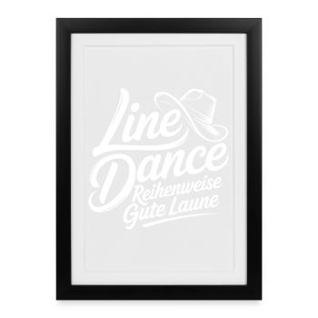 Danse en ligne : bonne humeur - Affiche encadrée (27 × 37 cm) - noir - Devant