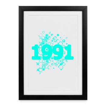 1991 - Affiche encadrée (27 × 37 cm) - noir - Devant