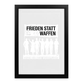 Frieden Statt Waffen - Gerahmtes Poster (27 × 37 cm) - Schwarz - Vorne