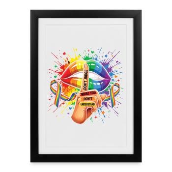 LGBTQIA+ - Don't Judge What You Don't Understand - Framed poster (27 × 37 cm) - black - Front