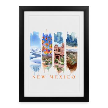 New Mexico Travel – Land of Enchantment Desert - Framed poster (27 × 37 cm) - black - Front