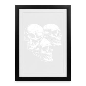 Threesome Skull Silhouette - Framed poster (27 × 37 cm) - black - Front