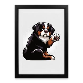 Bouvier bernois, chiens de montagne, propriétaires de chiens de montagne - Affiche encadrée (27 × 37 cm) - noir - Devant
