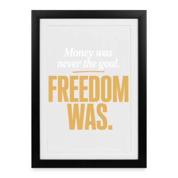 Objectif financier Esprit de liberté Entrepreneur Liberté - Affiche encadrée (27 × 37 cm) - noir - Devant