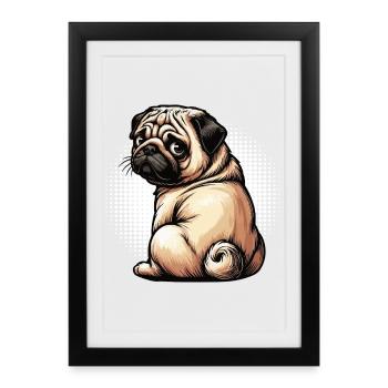 Pug Pugs Pug Owner Pug Lover Pug Holder - Framed poster (27 × 37 cm) - black - Front