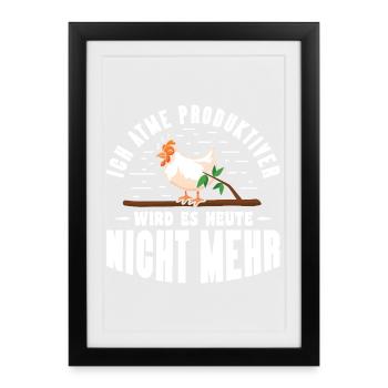 Hühnerflüsterer Huhn Hühnerhalter Hühner - Gerahmtes Poster (27 × 37 cm) - Schwarz - Vorne