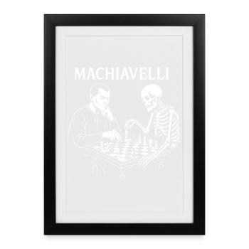 Machiavelli Playing Chess with Skeleton - Framed poster (27 × 37 cm) - black - Front