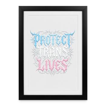 Pride Month LGBTQ - Protect Trans Lives - Framed poster (27 × 37 cm) - black - Front