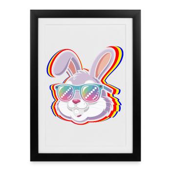 Happy Easter Sweet Easter Bunny Egg Hunt Easter Eggs - Framed poster (27 × 37 cm) - black - Front