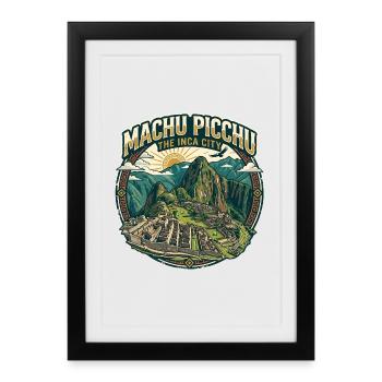 Machu Picchu Inca City - Framed poster (27 × 37 cm) - black - Front