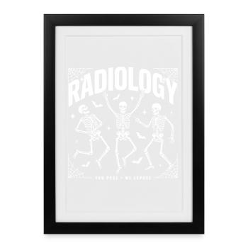 X-ray Skeleton Dance Illustration - Framed poster (27 × 37 cm) - black - Front