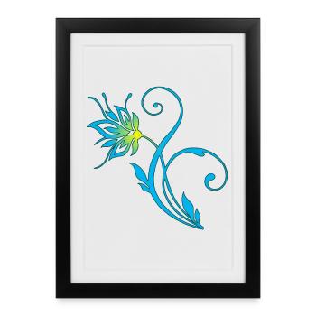 Fleur bleue - Affiche encadrée (27 × 37 cm) - noir - Devant