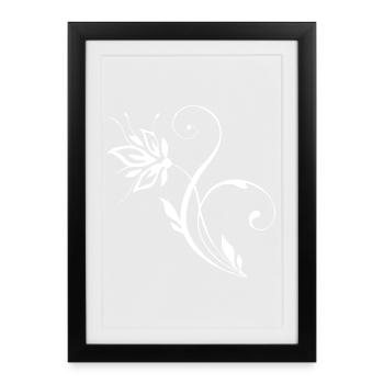 White flower - Framed poster (27 × 37 cm) - black - Front
