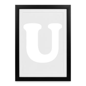 Large U Style Print | Letter U | U Logo - Framed poster (27 × 37 cm) - black - Front
