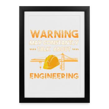 Civil Engineer Construction Site Construction Worker - Framed poster (27 × 37 cm) - black - Front