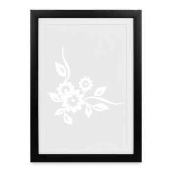 White flowers - Framed poster (27 × 37 cm) - black - Front