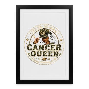 Cancer Queen Birthday Camouflage Queen Astro - Framed poster (27 × 37 cm) - black - Front