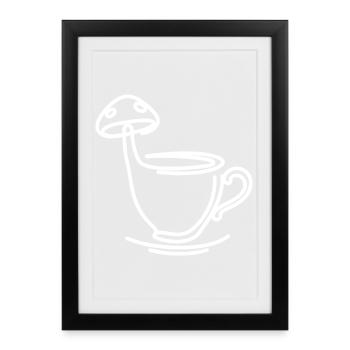 Tea Coffee Mushroom - Framed poster (27 × 37 cm) - black - Front