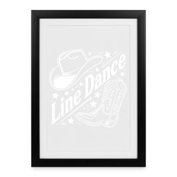 Bottes chapeau en style cowboy en ligne - Affiche encadrée (27 × 37 cm) - noir - Devant
