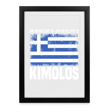Kimolos Coordinates - Framed poster (27 × 37 cm) - black - Front