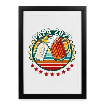 Dad 2027 Announcement Pregnancy Father-to-be - Framed poster (27 × 37 cm) - black - Front