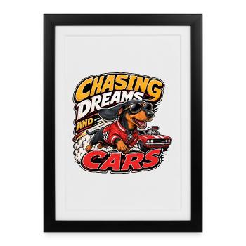 Dachshund - Framed poster (27 × 37 cm) - black - Front