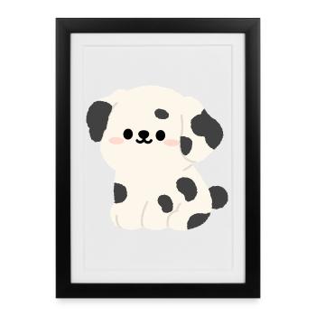 Dalmatinerwelpen-Plüschmuster - Gerahmtes Poster (27 × 37 cm) - Schwarz - Vorne
