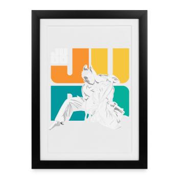 Judo Martial Arts Judoka Ground Fighting Training - Framed poster (27 × 37 cm) - black - Front