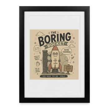 La fusée ennuyée - Affiche encadrée (27 × 37 cm) - noir - Devant