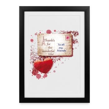 Paris Postcard Thank You to Friends - Framed poster (27 × 37 cm) - black - Front