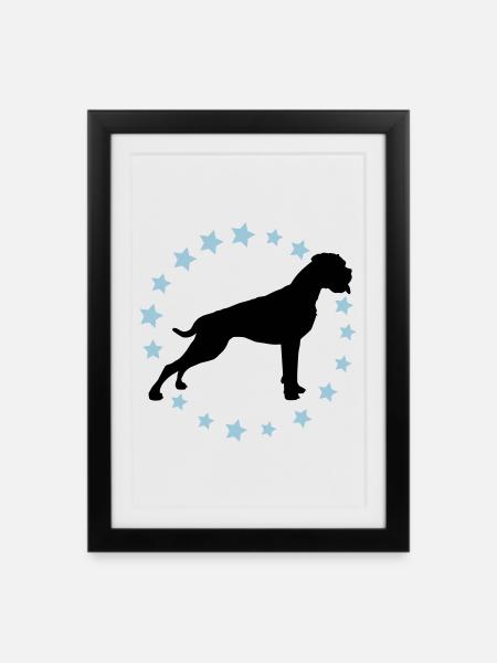Boxer Zodiac 2 color - Framed poster (27 × 37 cm) - black