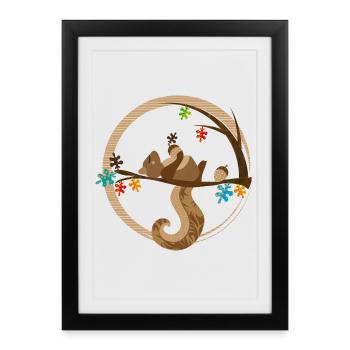 A squirrel is sleeping - Framed poster (27 × 37 cm) - black - Front