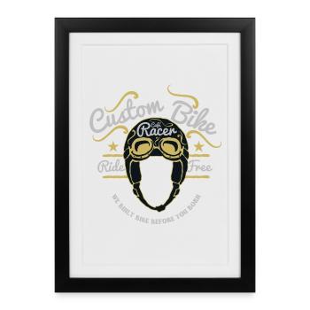 Motorcycle, Biker, Screwdriver - Framed poster (27 × 37 cm) - black - Front
