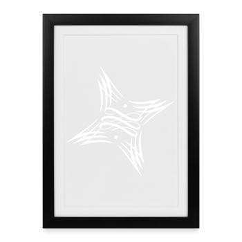 Partenaire de design couple superstar look love - Affiche encadrée (27 × 37 cm) - noir - Devant