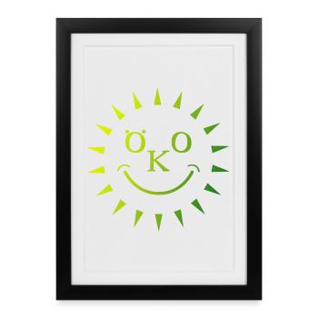 eco organic sun rays nature sustainability icon - Framed poster (27 × 37 cm) - black - Front