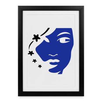 Visage de fille Visage de femme - Affiche encadrée (27 × 37 cm) - noir - Devant