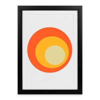 70s Circles Pattern - Framed poster (27 × 37 cm) - black - Front
